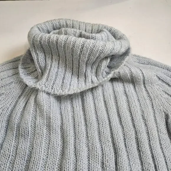 Vintage Polo Ralph Lauren Cowl Neck Mohair Blend Light Blue Large - Picture 5 of 7